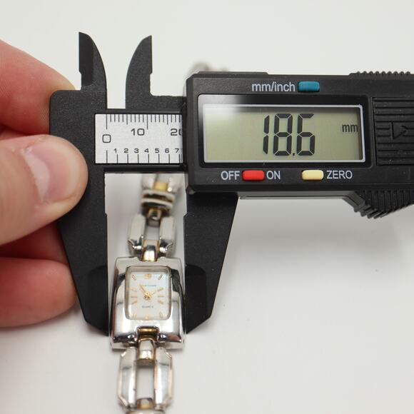 Harve Bernard Womens Faded Two Tone MOP Watch 19mm Rectangle Dial w New Battery - Picture 2 of 16